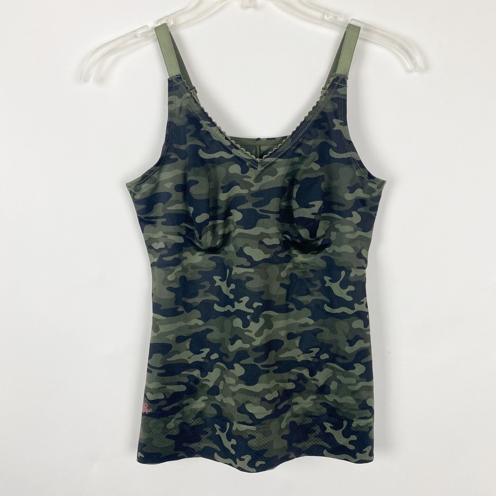 Ruby Ribbon Green Camo Heritage Cami Compression Shapewear Women 34 Full Support